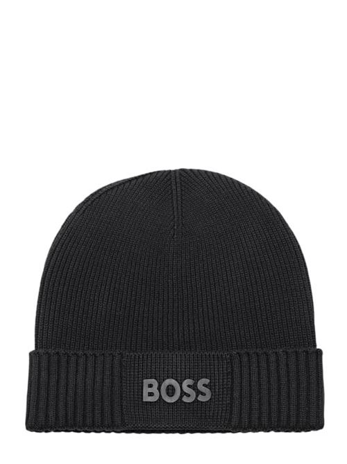 Cotton and virgin wool hat with logo BOSS | 50499423 ASIC_BEANIE-X.001